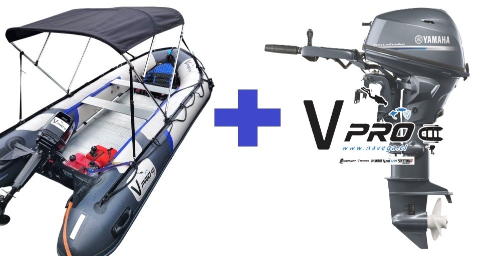 Kit TOP oferta Yamaha cuatro tiempos 25HP inyectado con bote zodiac VPro420se